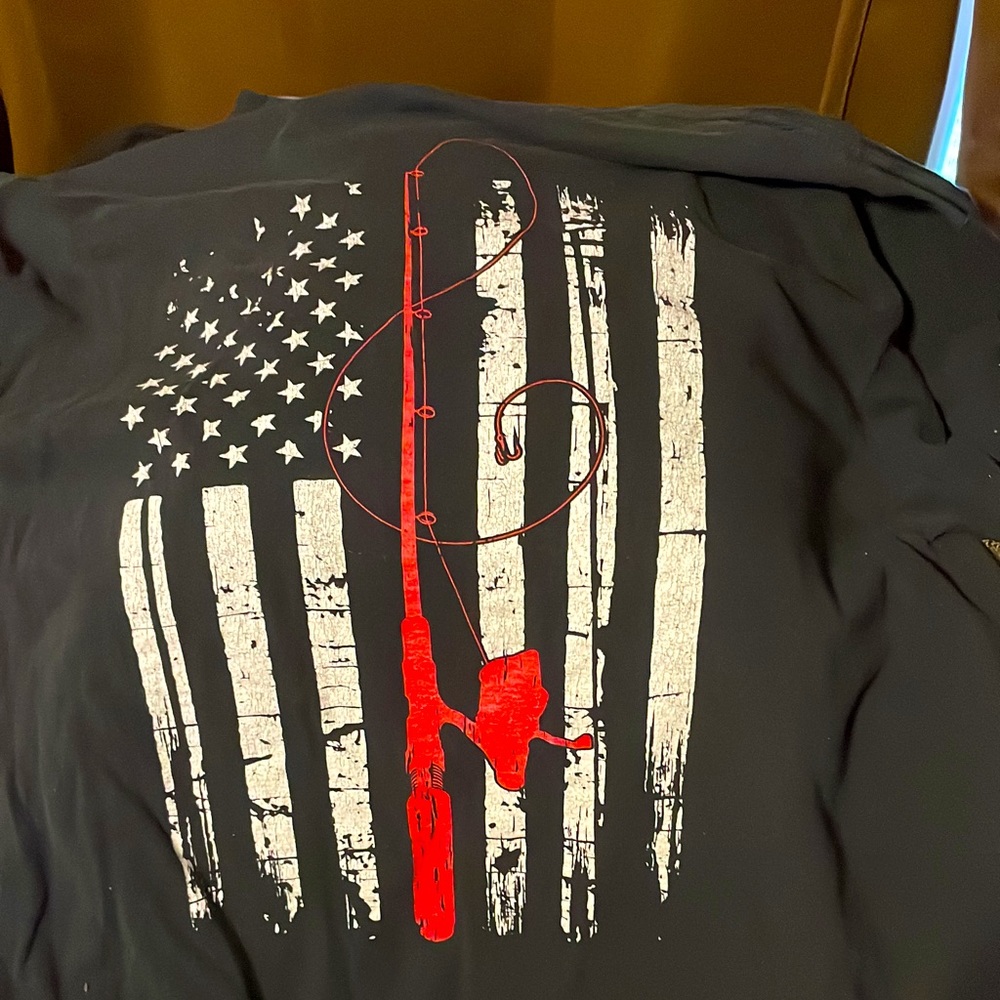 X-Large fishing flag shirt